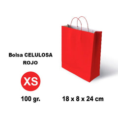 BOLSA CELULOSA XS 18X8X24 100G ROJO 25 UNIDADES | GRAFOPLAS | 1 UNIDAD | 8436618710451
