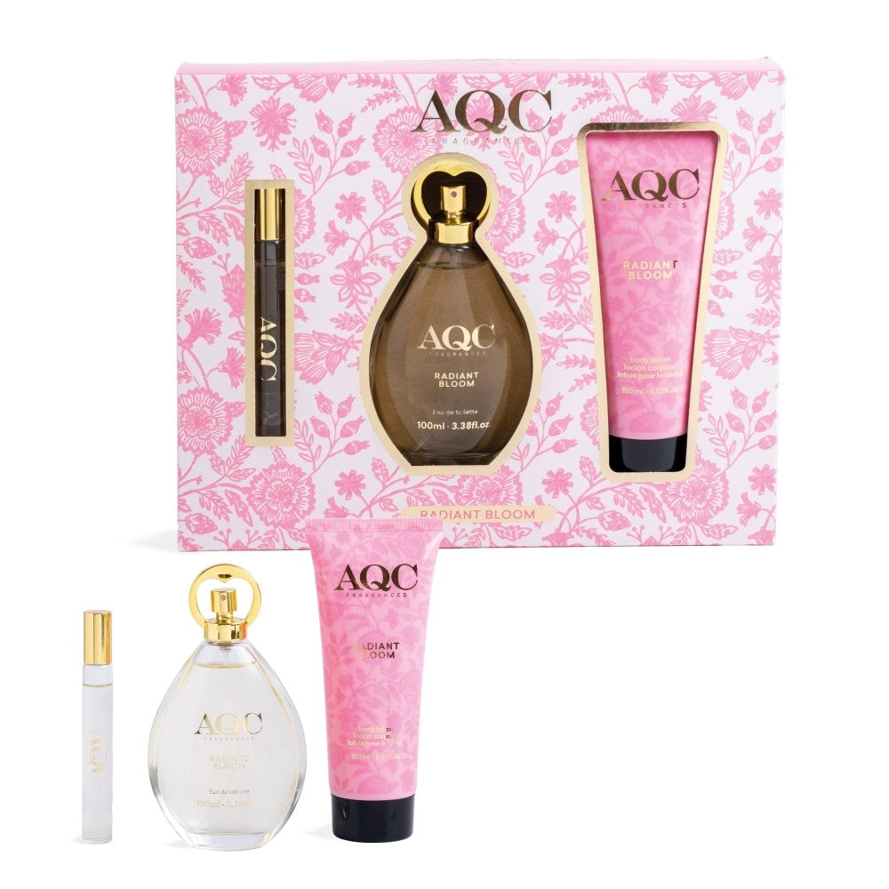 ESTUCHE FRAGANCIA RADIANT BLOOM 3 PIEZAS | AQC FRAGANCES | 1 UNIDAD | 8436622272495