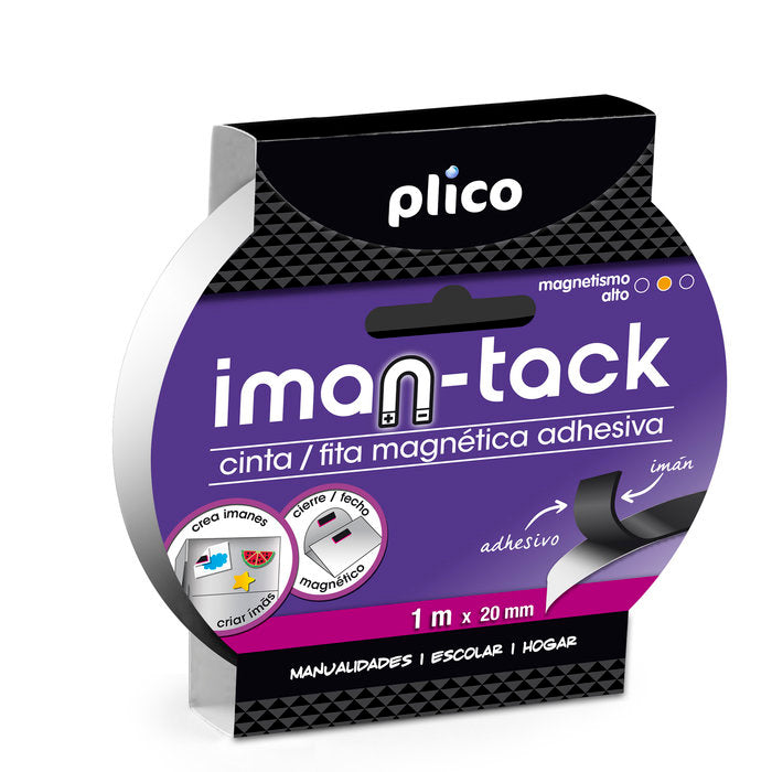 CINTA MAGNETICA ADHESIVA IMAN TACK 1M | 1 UNIDADES | (PLICO)