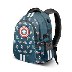 MOCHILA ESCOLAR DOBLE PLUS CAPITAN AMERICA BRAVE | KARACTERMANIA S,L,