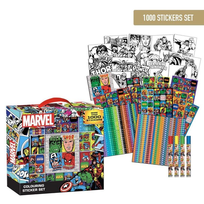 PACK PEGATINAS 1000 PIEZAS MARVEL | CERDA REGALO | 1 UNIDAD | 8445484304015
