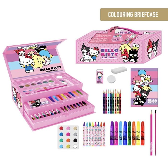 SET PAPELERIA MALETIN CON CAJONES HELLO KITTY | CERDA REGALO | 1 UNIDAD | 8445484512687