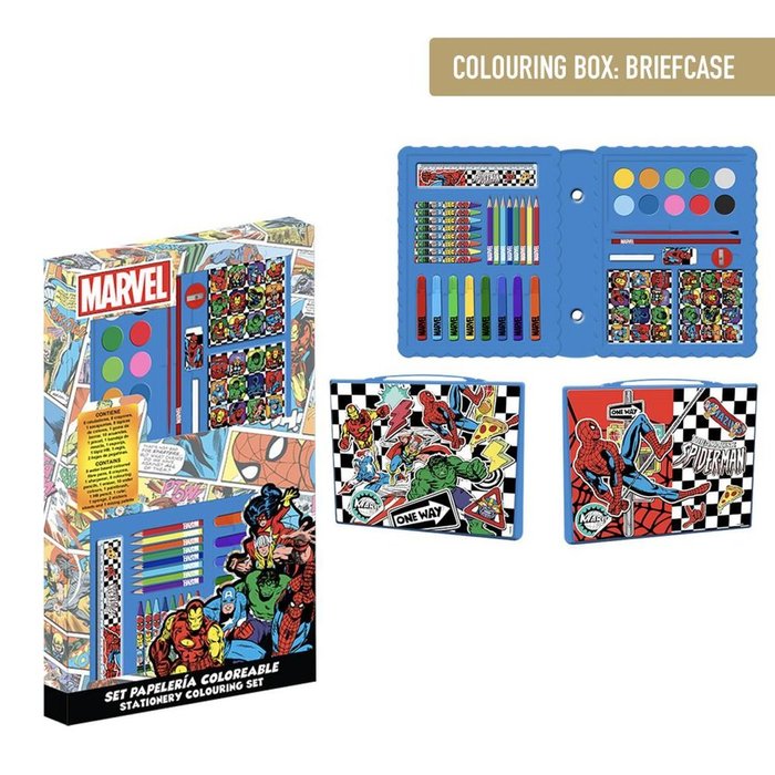 SET PAPELERIA COLOREABLE CAJA AVENGERS | CERDA REGALO | 1 UNIDAD | 8445484512885