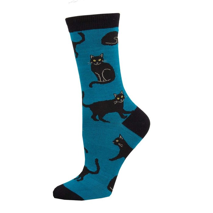 CALCETINES DE BAMBU MEDIA CAÑA 36-41 BLACK CAT BLUE | SOCKSMITH | 1 UNIDAD | 8482920406148