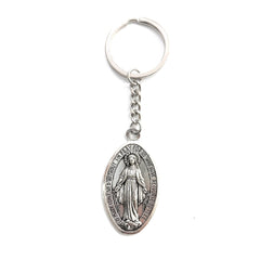 LLAVERO METAL MILAGROSA BAÑO DE PLATA 40MM OVAL | DE BUSSY | ENVASE 5 UDS. UNIDAD | 8488000031279