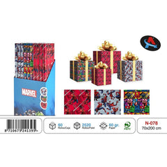 PAPEL REGALO ROLLO 70X200 MARVEL | ANGEL EUROPA | ENVASE 60 UDS. UNIDAD | 8710675241395