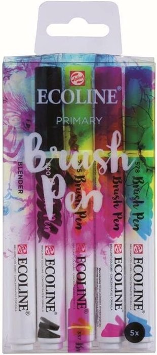 Marcador Ecoline Brushpen Primario 5 Unidades | Talens España | Pack 1 Unidades