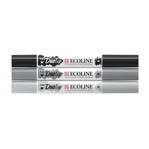 Rotulador Ecoline Duotip Estuche 3 Grises (Negro-Gris Frio - | Talens España | Pack 1 Unidades