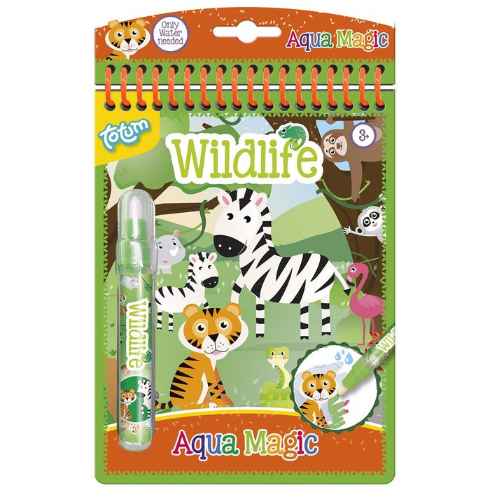 LIBRO DE ACUARELAS REUTILIZABLE AQUA MAGIC WILDLIFE | TOTUM | 1 UNIDAD | 8714274025783