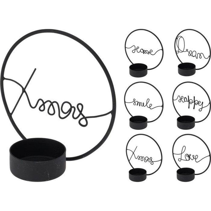 SET 12 PORTAVELAS TE DECORATIVOS CON MENSAJE | KOOPMAN CHRISTMAS | ENVASE 12 UDS. UNIDAD | 8721037180849