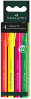 Marcadores fluorescentes Faber-Castell 4 colores