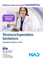 TECNICO ESPECIALISTA SANITARIO COMUN TEST OSAKIDETZA | AA,VV | MAD | 9788414253175