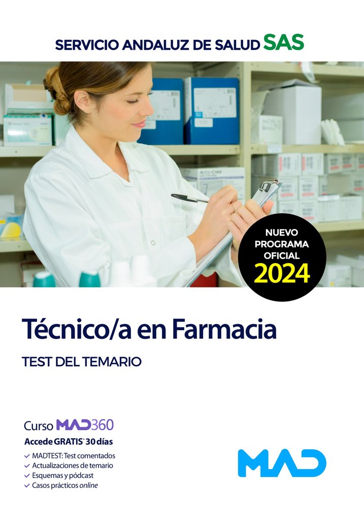 TECNICO/A FARMACIA TEST TEMARIO SERVICIO ANDALUZ SALUD | AA,VV | MAD | 9788414287071