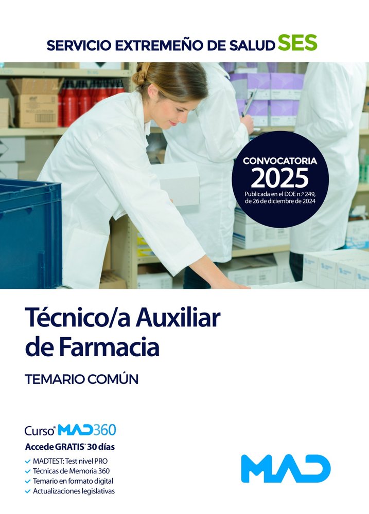 TECNICO/A AUXILIAR FARMACIA TEMARIO COMUN SES | AA,VV | MAD | 9788414292020