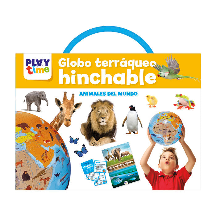 KIT GLOBO TERRAQUEO HINCHABLE - EL MUNDO DE LOS ANIMALES | PLAY TIME IMAGILAND | 1 UNIDAD | 9788418861161