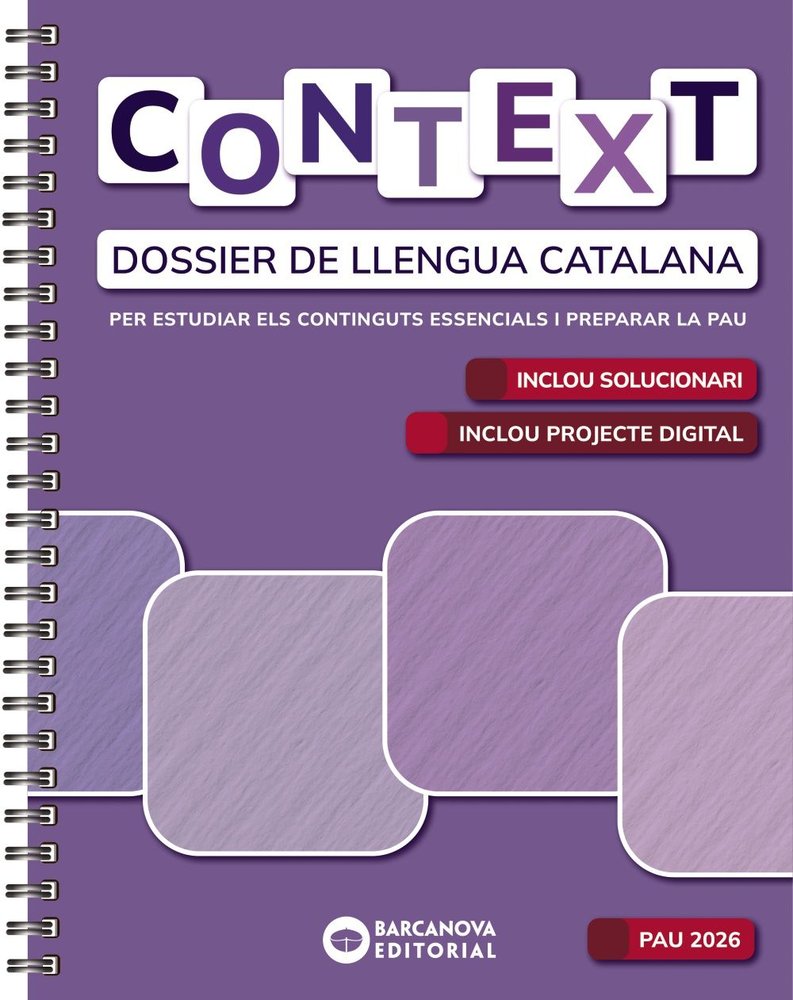 ✅ CONTEXT, DOSSIER DE LLENGUA CATALANA 2ºNB 26 I BARCANOVA, EDITORIAL I BARCANOVA EDITORIAL (CATALUÑA) I 9788448964924