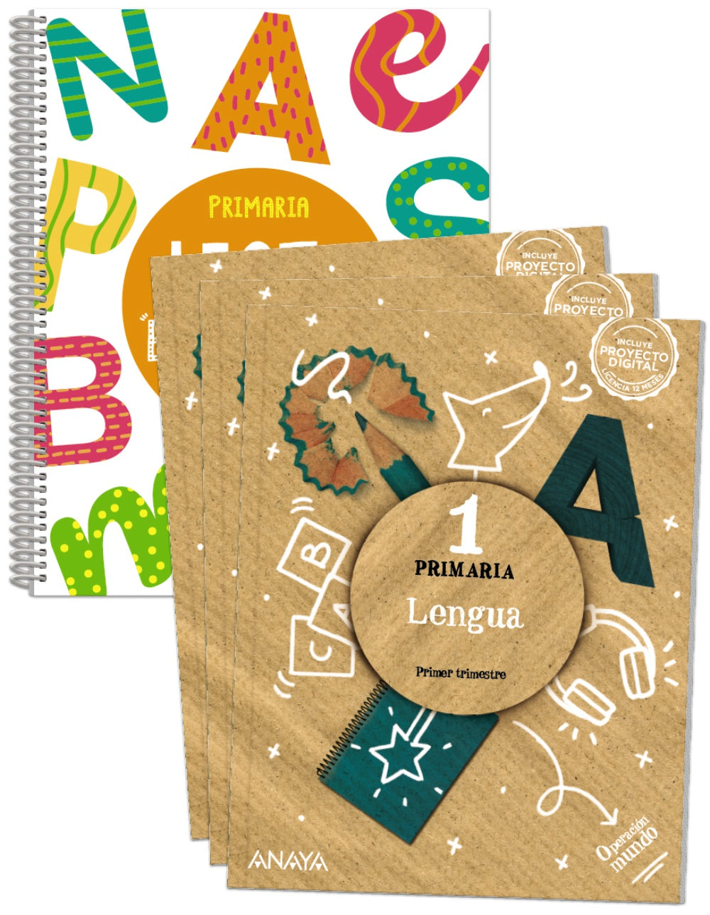 Lengua 1. (Incluye Lectoescritura) (1º Primaria) Operación Mundo | Varios autores | 9788469892268 (ANAYA TEXTO)