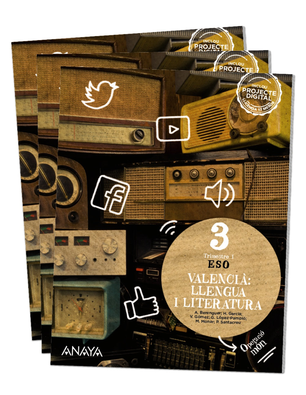Valencià: llengua i literatura 3. (3º ESO) Operació món | Varios autores | 9788414305003 (ANAYA TEXTO)