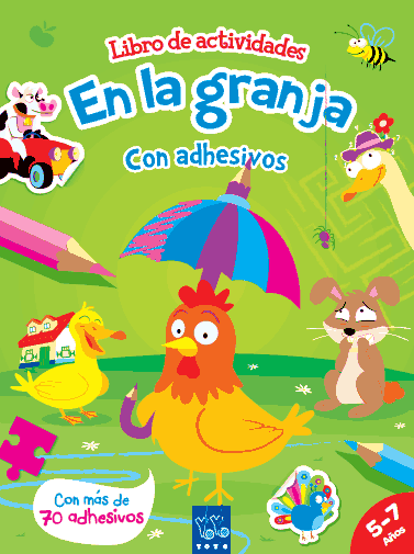 En la granja: Libro de actividades con adhesivos y escenarios desplegables