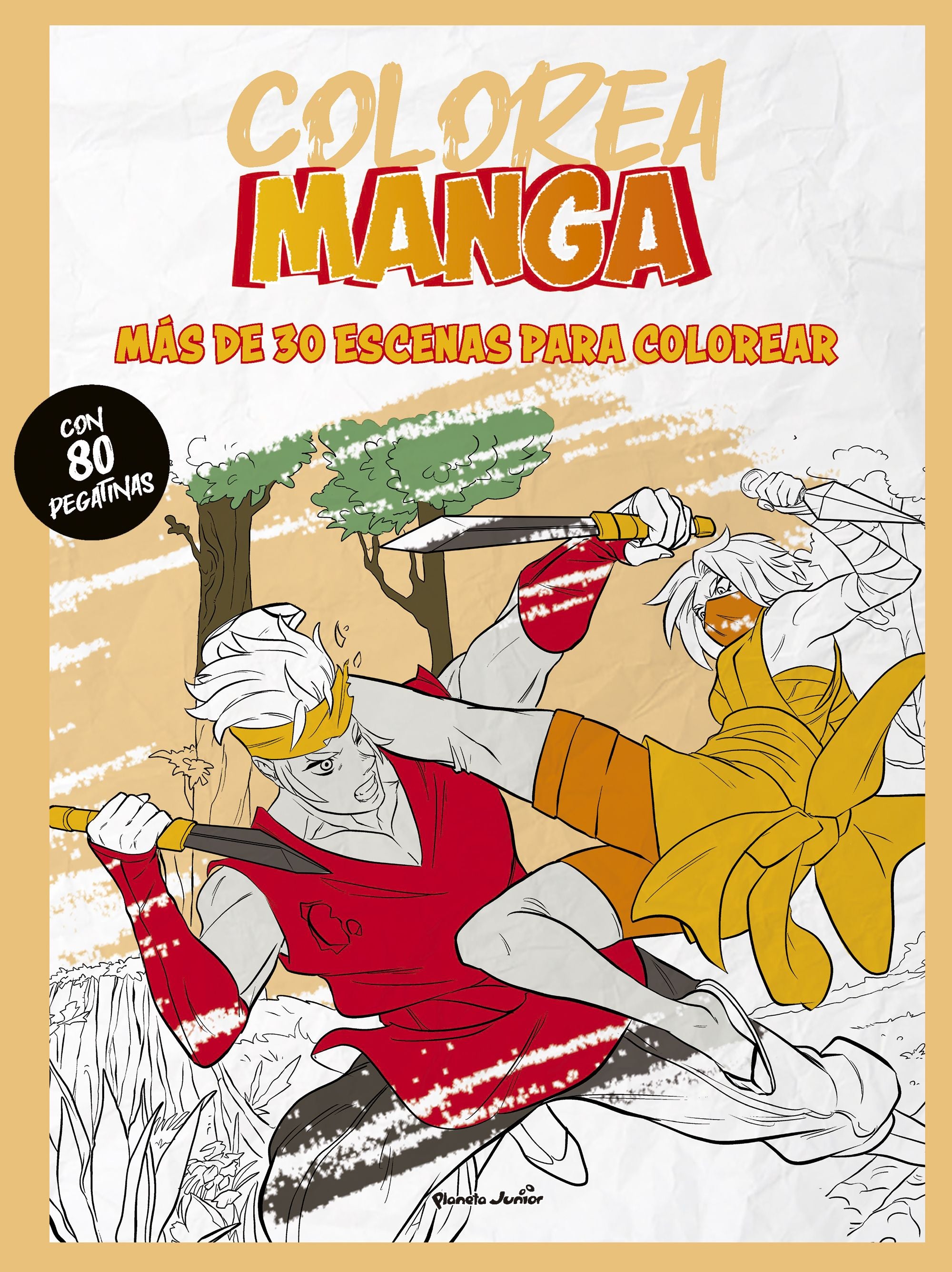 Colorea manga: Más de 30 escenas para colorear con pegatinas. Varios Autores (Planeta Junior) 9788408279389