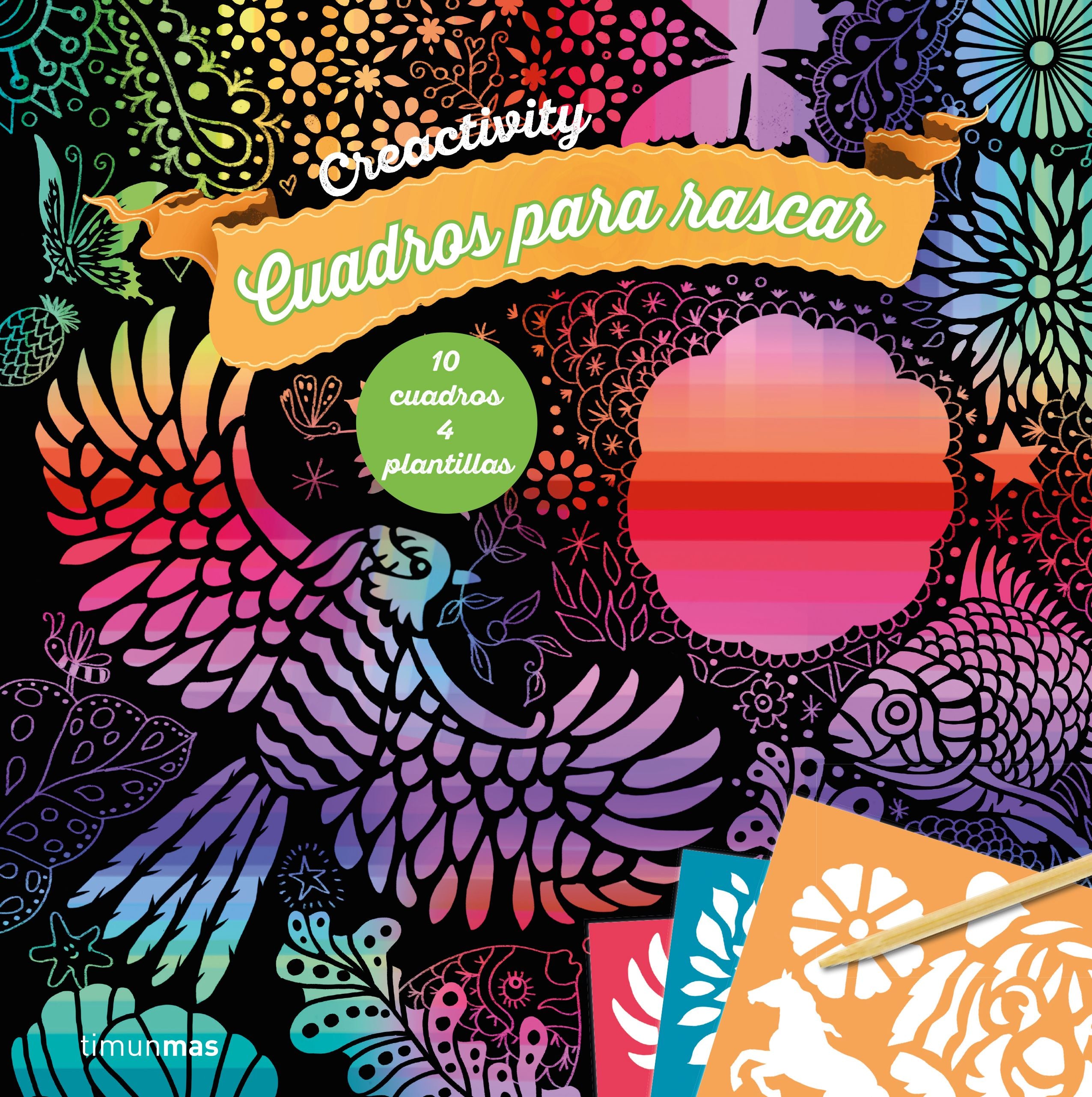 Creactivity. Cuadros para rascar. Arco iris: 10 cuadros 4 plantillas. Varios Autores (Timun Mas Infantil) 9788408206972