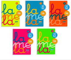 Bloc Lamela Fº fluor, espiral PP 80 hojas Cuadrícula 2,5 90g, pack de 5 cuadernos - 8412855816828