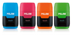 ✅ SACAPUNTAS CON DEPÓSITO Y BORRADOR MILAN COMPACT TOUCH CAJA DE 16 UNIDADES