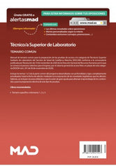 TEMARIO COMÚN TECNICO SUPERIOR DE LABORATORIO SESCAM CONVOCATORIA 2020