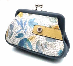 MONEDERO PIEL CON CIERRE BOQUILLA FLORES 12X7 | CARAMELO | 1 UNIDAD | 8109538