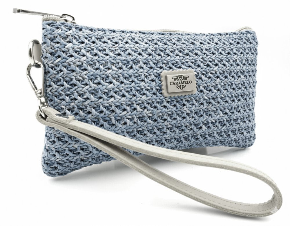 Monedero Napa Rafia Degrade Azul CARAMELO