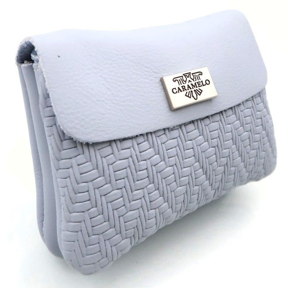 Monedero Piel Napa Trenzado Azul Caramelo Imagen principal del producto