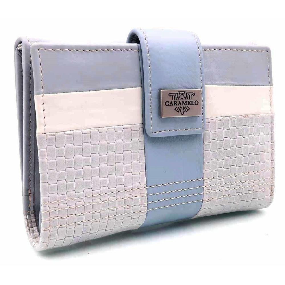 Cartera piel trenzado Napa azul CARAMELO Imagen principal del producto