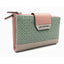 Cartera Piel Picado Napa Verde Caramelo