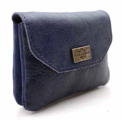 MONEDERO PIEL PEQUEÑO SOLAPA VEGETAL AZUL | CARAMELO | 1 UNIDAD | 82216504