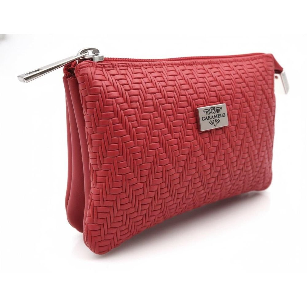 Monedero Piel Napa Trenzado Rojo Caramelo Imagen principal del producto