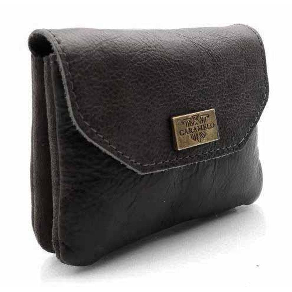 MONEDERO PIEL PEQUEÑO SOLAPA VEGETAL NEGRO | CARAMELO | 1 UNIDAD | 822160166