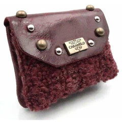 MONEDERO PIEL/LANA BORREGUITO CON SOLAPA BURDEOS | CARAMELO | 1 UNIDAD | 822361372