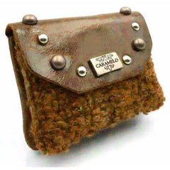 MONEDERO PIEL/LANA BORREGUITO CON SOLAPA MOSTAZA | CARAMELO | 1 UNIDAD | 822362058
