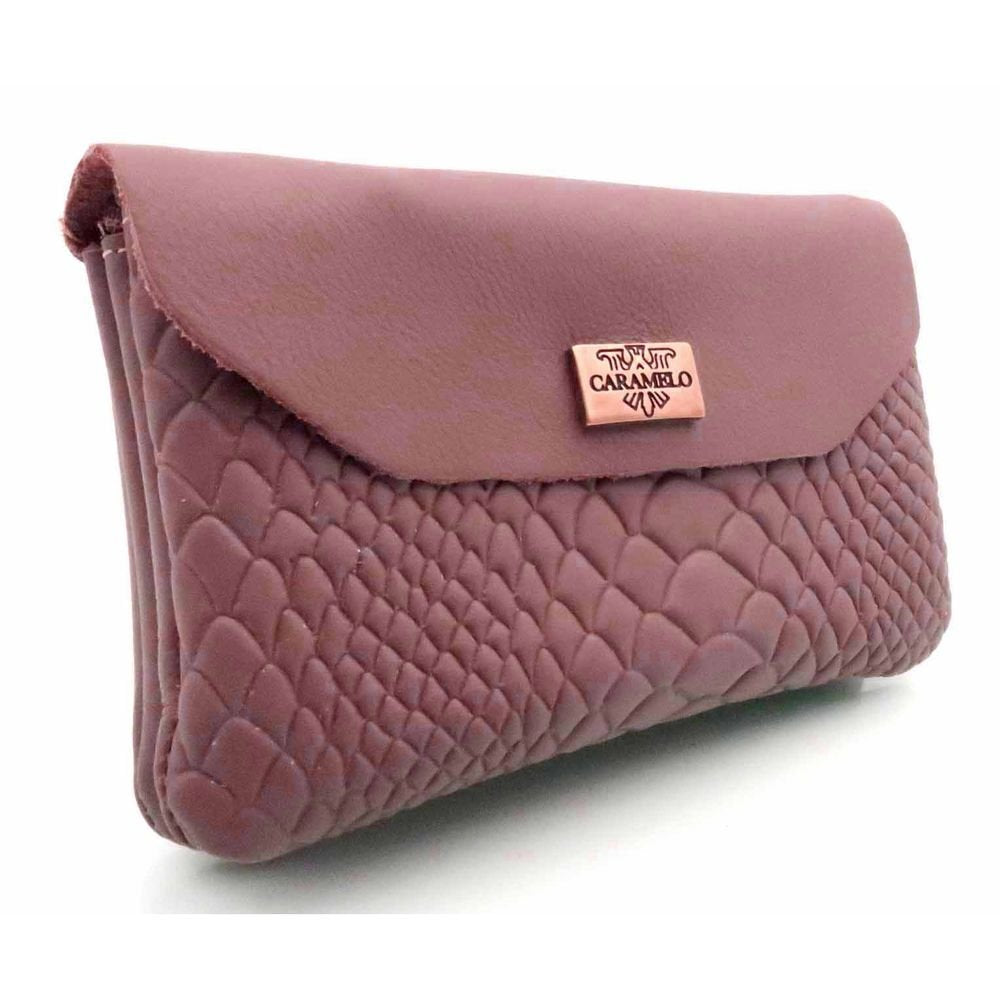 MONEDERO PIEL SNIKE DOBLE GRANDE CON SOLAPA TEJA | CARAMELO | 1 UNIDAD | 823001970