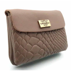 MONEDERO PIEL SNIKE DOBLE CON SOLAPA TAUPE | CARAMELO | 1 UNIDAD | 823013232