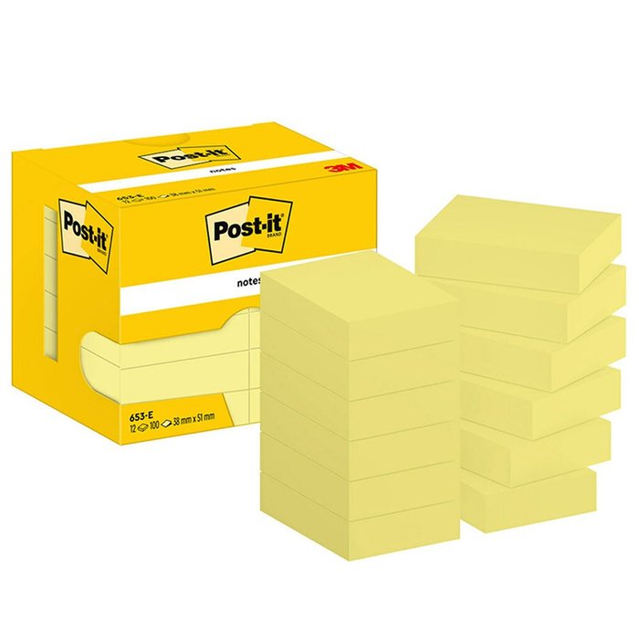 NOTA ADHESIVA POST-IT 38X51 100H AMARILLO | 1 UNIDADES | (POST-IT) Imagen principal del producto