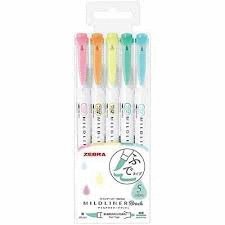 Rotulador Zebra Mildliner Doble Punta Pincel Fluor 5 Colore | Zebra Pen | Pack 1 Unidades Imagen principal del producto