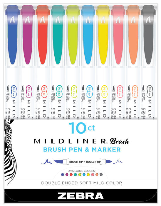 Rotulador Zebra Mildliner Doble Punta Pincel 10 Colores Imagen principal del producto