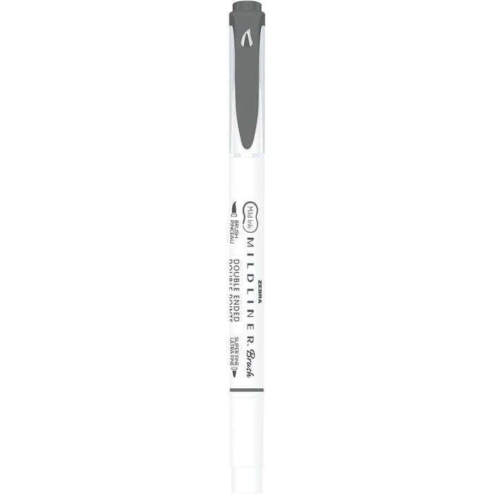 Rotulador Zebra Mildliner Doble Punta Pincel Gris Oscuro | Zebra Pen | Pack 10 Unidades