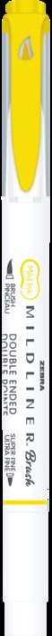 Rotulador Zebra Mildliner Doble Punta Pincel Amarillo Limon | Zebra Pen | Pack 10 Unidades