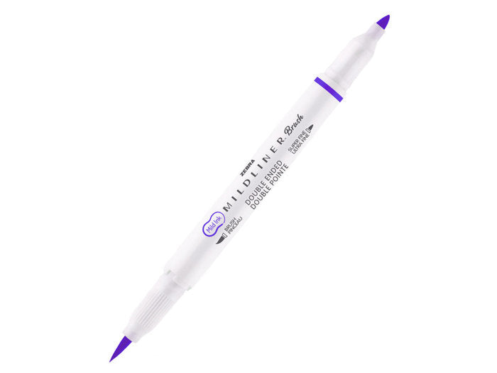 Rotulador Zebra Mildliner Doble Punta Pincel Refresh Lavanda | Zebra Pen | Pack 10 Unidades