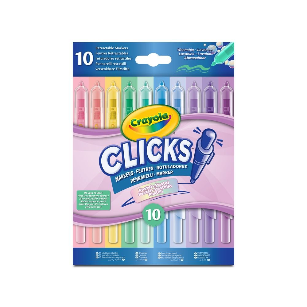 Set Clicks 10 Rotuladores Retráctiles Pastel Crayola Imagen principal del producto