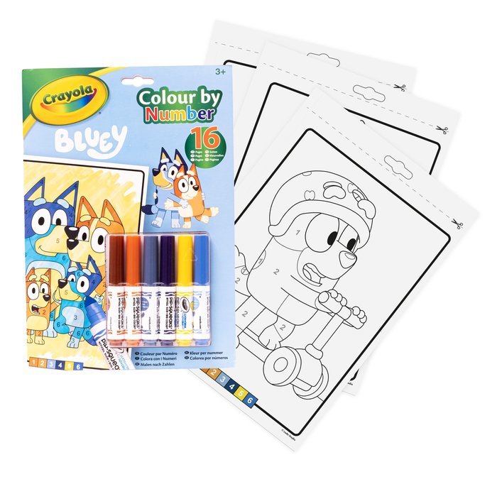 Libro actividades y colorear por números Bluey 6 rotuladores Crayola Imagen principal del producto