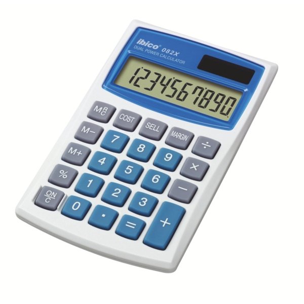 Calculadora bolsillo Ibico 082x 10 dígitos solar/batería Rexel Imagen principal del producto