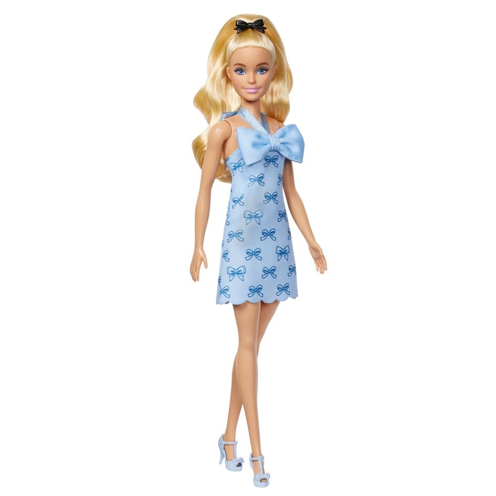 Muñeca Barbie Fashionistas con Vestido con Lazo Azul Mattel
